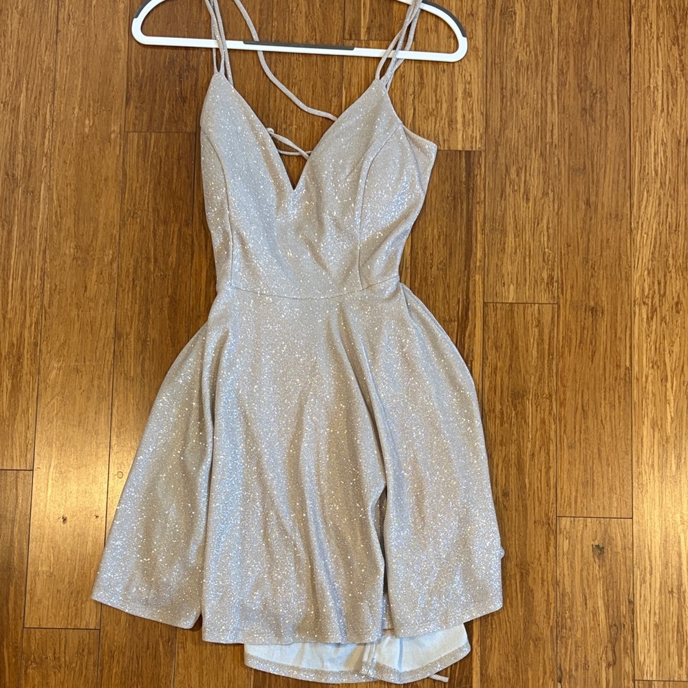 Windsor Sparkling Silver Mini Dress